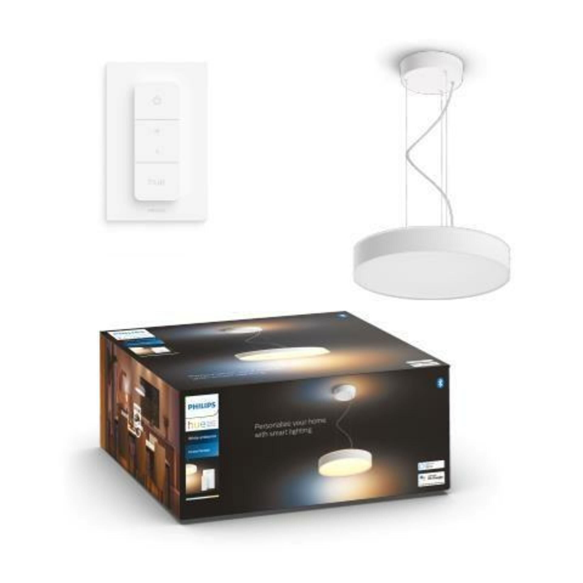 Hue Bluetooth LED White Ambiance Závěsné svítidlo Philips Enrave 41162/31/P6 33,5W 4300lm 2200-6500K IP20 bílé. stmívatelné s dálkovým ovladačem