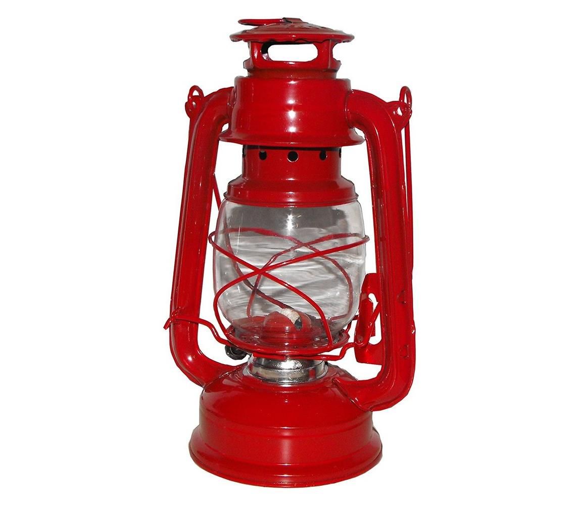Petrolejová lampa 24 cm červená