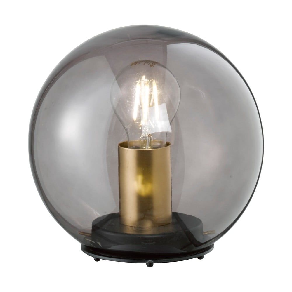 Čierna sklenená stolová lampa Fischer & Honsel Dini, ø 20 cm