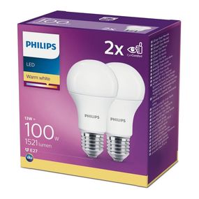 SADA 2x LED Žiarovka Philips A60 E27/13W/230V 2700K