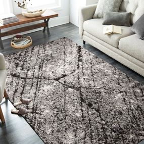 DomTextilu Štýlový hnedý koberec s motívom pripomínajúcom mramor 38604-181617