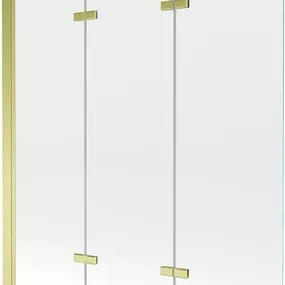 MEXEN - Felix vaňová zástena trojkrídlová 120x140 cm, priehľadný, zlatá 890-120-003-50-00