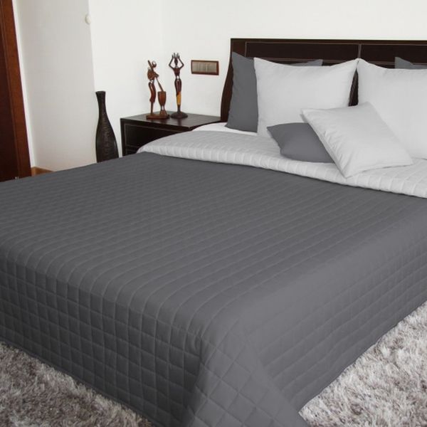 DomTextilu Obojstranný prešívaný prehoz na postel sivej farby Šírka: 200 cm | Dĺžka: 220 cm 23004-141336