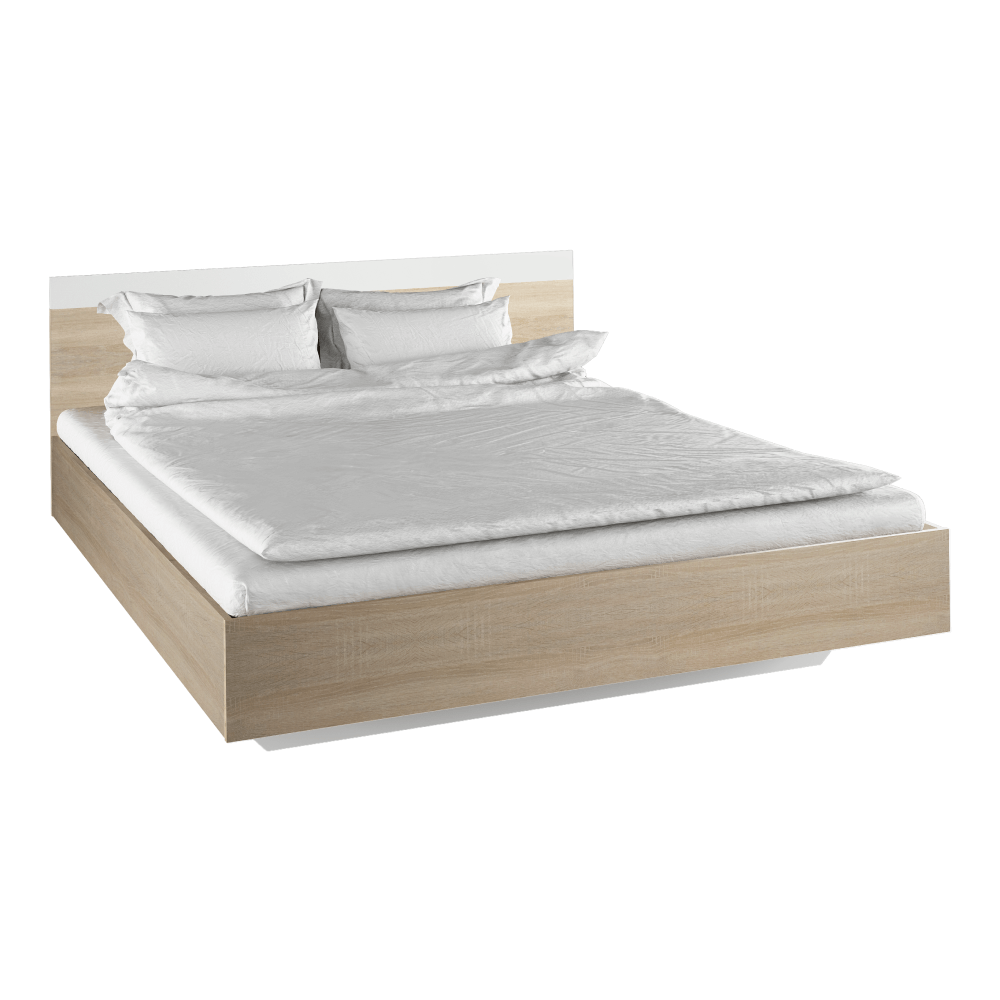 KONDELA Manželská posteľ, dub sonoma/biela, 160x200, GABRIELA