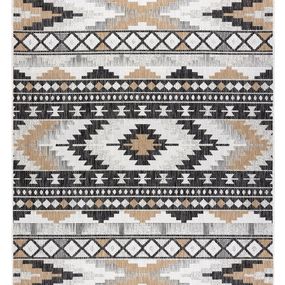 Dywany Łuszczów Kusový koberec Cooper Sisal Aztec 22235 ecru/black – na von aj na doma - 160x220 cm