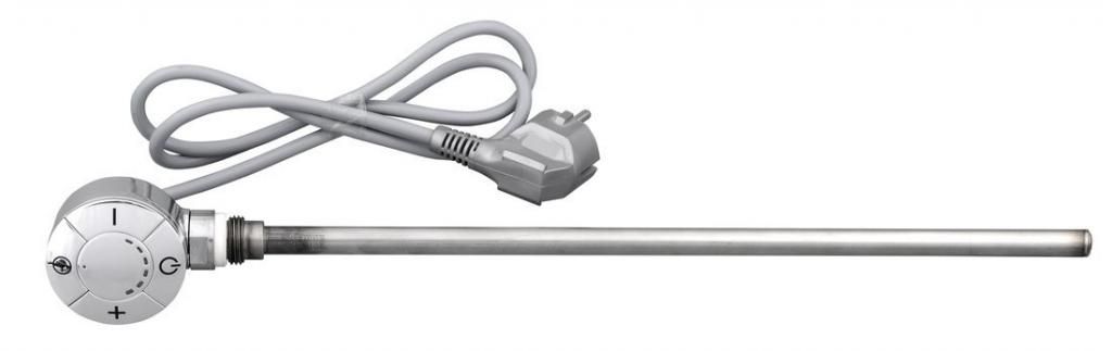 AQUALINE - Elektrická topná tyč s termostatom, rovný kabel, 500 W, Chróm LT67445