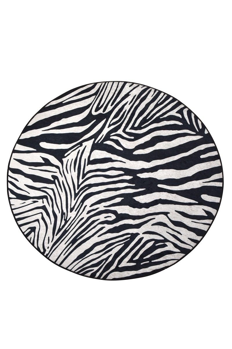 Okrúhly koberec Zebra 140 cm biely/čierny