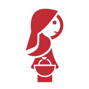Pieris design Červená čiapočka - detská samolepka na stenu tyrkysová