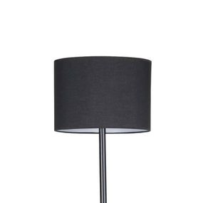 FARO BARCELONA Stojace svietidlo Black, Obývacia izba / jedáleň, kov, látka, E27, 60W, K: 149cm