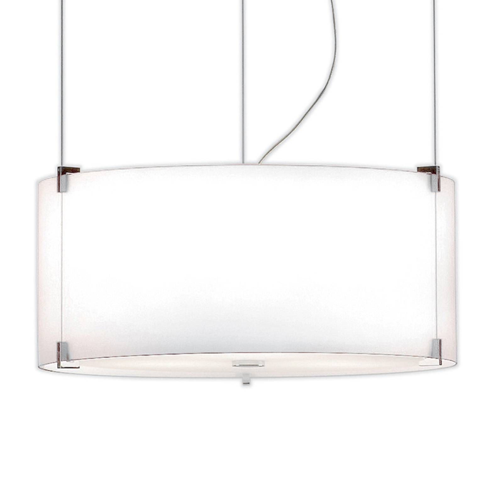 Prandina CPL S7 závesná lampa chróm sklo opálové, Obývacia izba / jedáleň, sklo, ručne fúkané, E27, 150W, K: 21cm