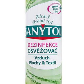 SANYTOL Dezinfekčný osviežovač vzduchu na plochy a textil - Svieža mentholová vôňa 300 ml