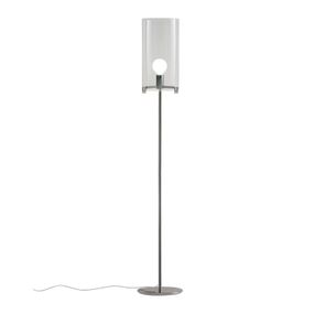 Prandina CPL F1 stojaca lampa chróm, priehľadné, Obývacia izba / jedáleň, sklo, ručne fúkané, kov, E27, 100W, K: 182cm