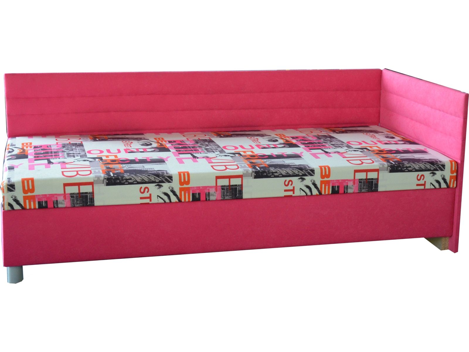 Jednolôžková posteľ (váľanda) 90 cm Etile 2 (so sendvičovým matracom) (P)