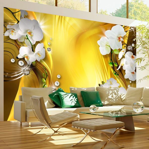 Fototapeta orchidea na zlatom podklade - Orchid in Gold
