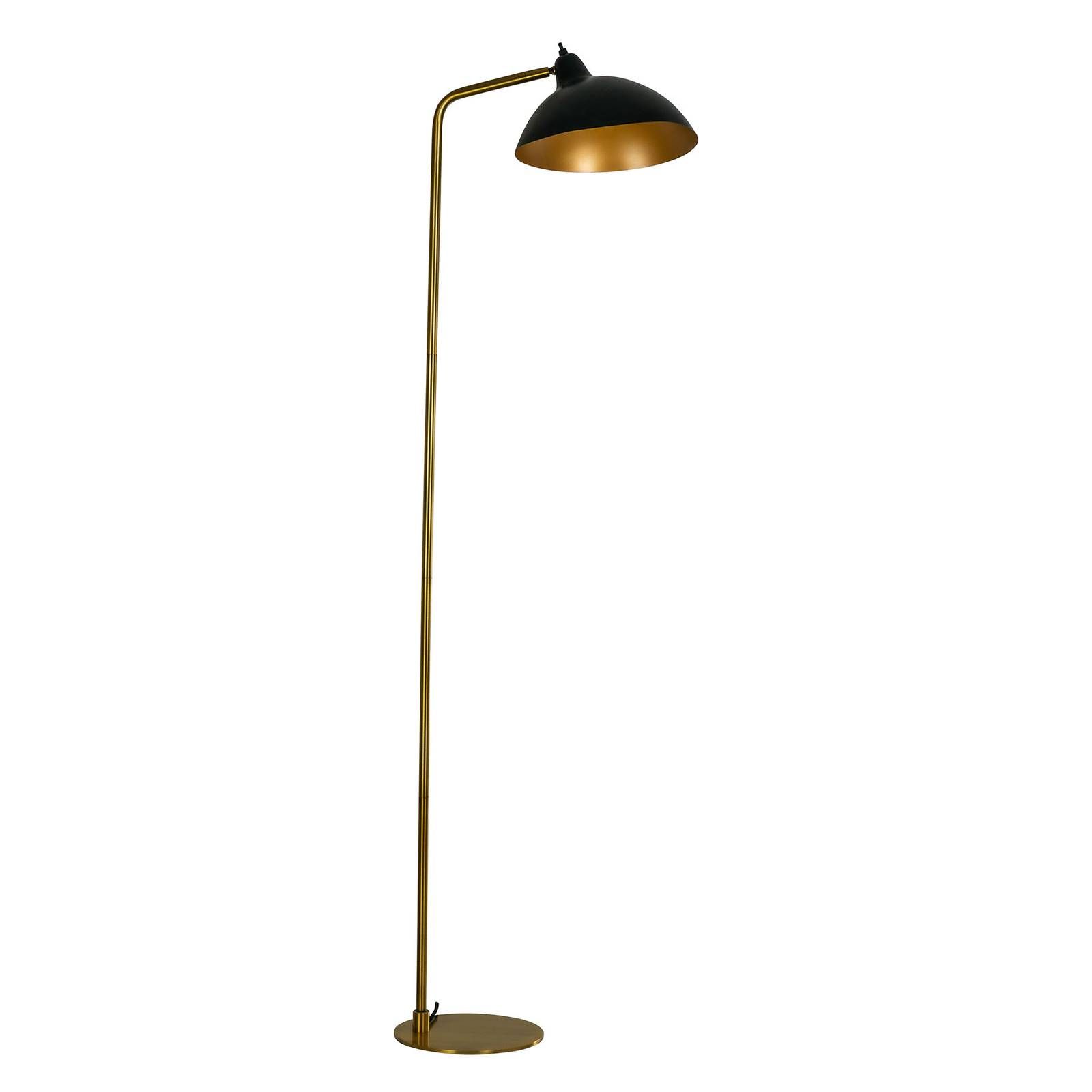 Dyberg Larsen Futura stojaca lampa mosadz/čierna, Obývacia izba / jedáleň, kov, E27, 40W, L: 26 cm, K: 145cm