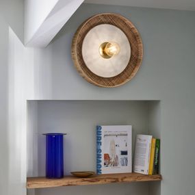 MARKET SET Portinatx nástenné svetlo biela Ø 40 cm, Obývacia izba / jedáleň, kov, lyko, keramika, E27, 60W