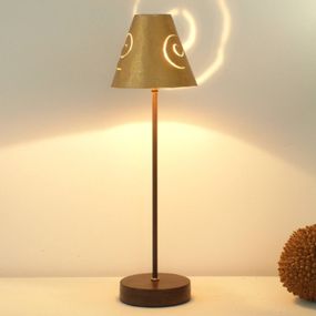 Holländer Stolná lampa Slimačí domček zlatá zo železa, Obývacia izba / jedáleň, kov, G4, 20W, K: 36cm