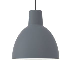 Louis Poulsen závesná lampa Toldbod 250 modrosivá, Obývacia izba / jedáleň, hliník, E27, 9W, K: 25.4cm