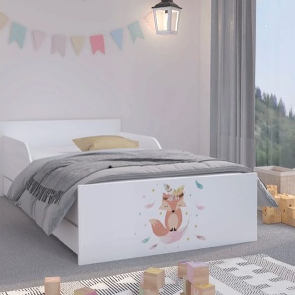 DomTextilu Rozprávková detská posteľ s milou líškou 180 x 90 cm  Biela 46932