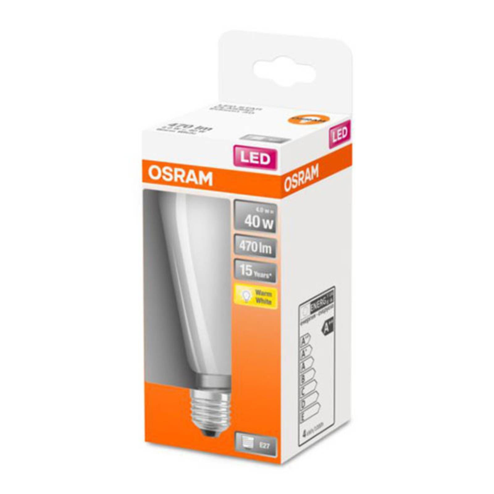 OSRAM Classic ST LED žiarovka E27 4W 2 700K opál, E27, 4W, Energialuokka: E, P: 14.3 cm