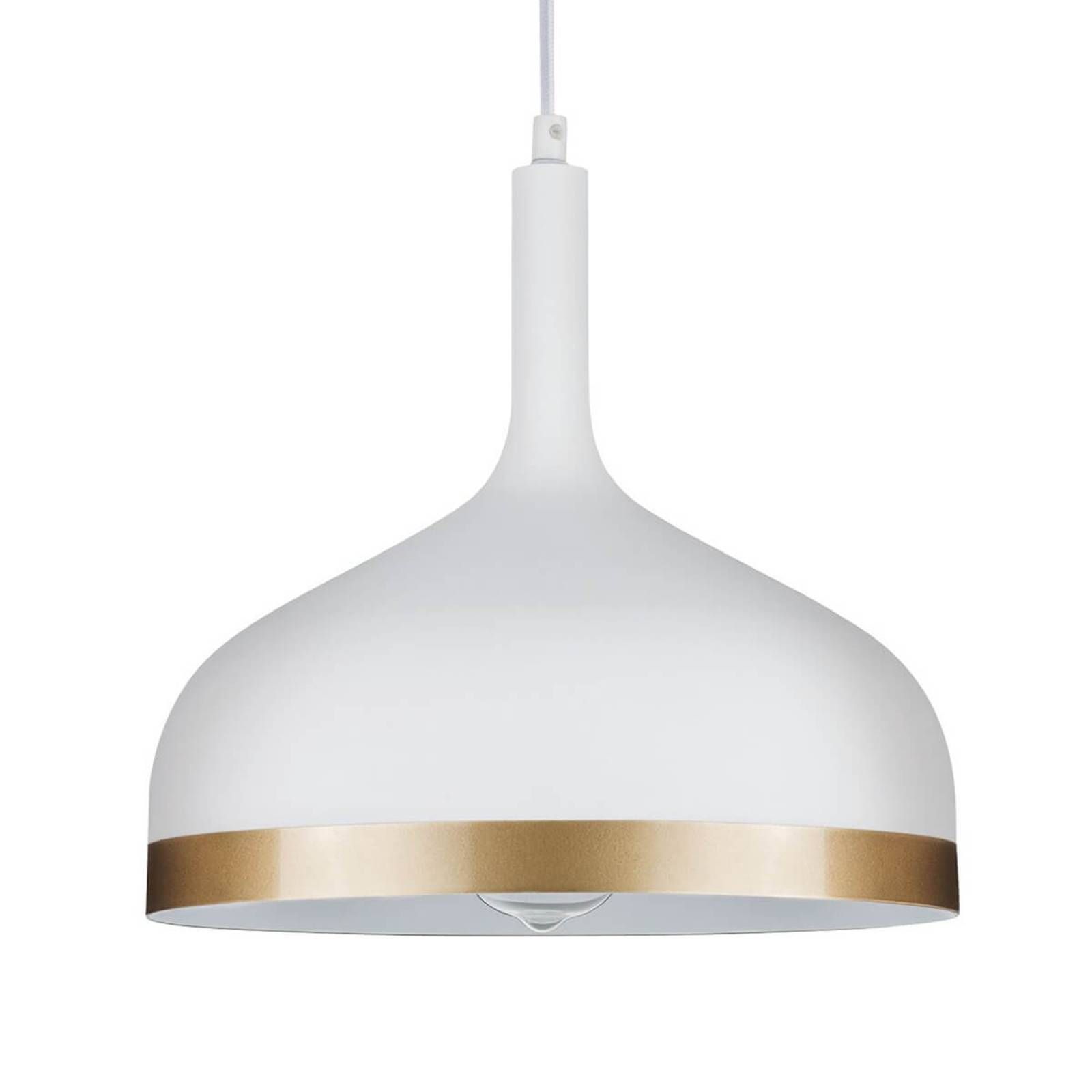 Paulmann Embla závesná lampa v bielej, Obývacia izba / jedáleň, kov, textil, E27, 20W