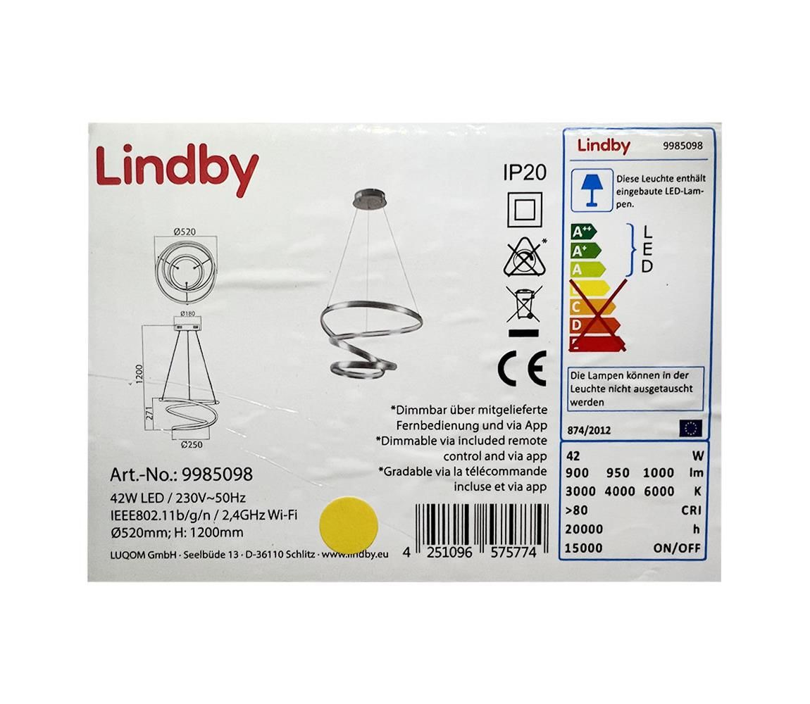 Lindby - LED Stmievateľný luster na lanku VERIO LED/230V + DO