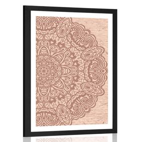 Plagát s paspartou kvetinová Mandala - 40x60 black