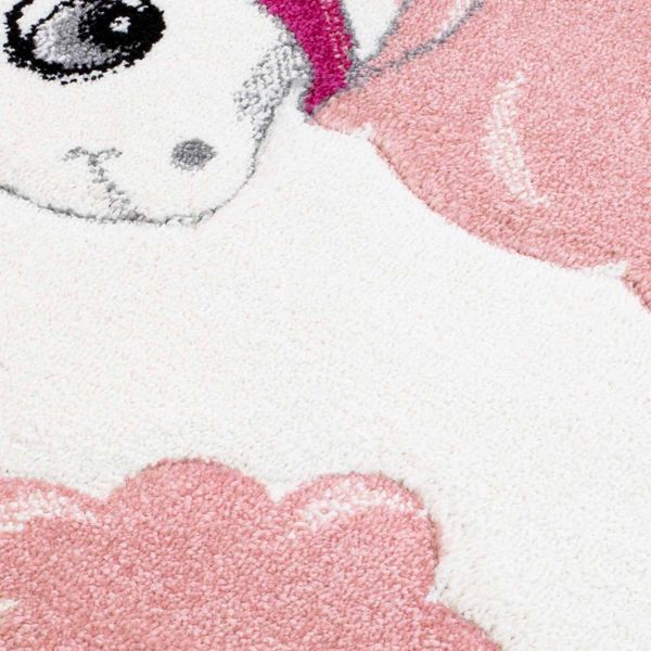 DomTextilu Krémovo ružový koberec do detskej izby pre dievčatko 42004-197346