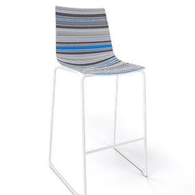 GABER - Barová stolička COLORFIVE ST - nízka, sivá/modrá/chróm