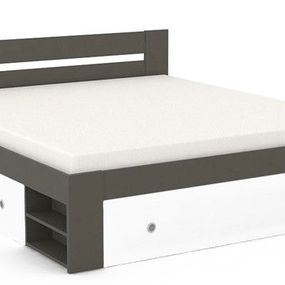 Manželská posteľ rea larisa 180x200cm s nočnými stolíkmi - graphite