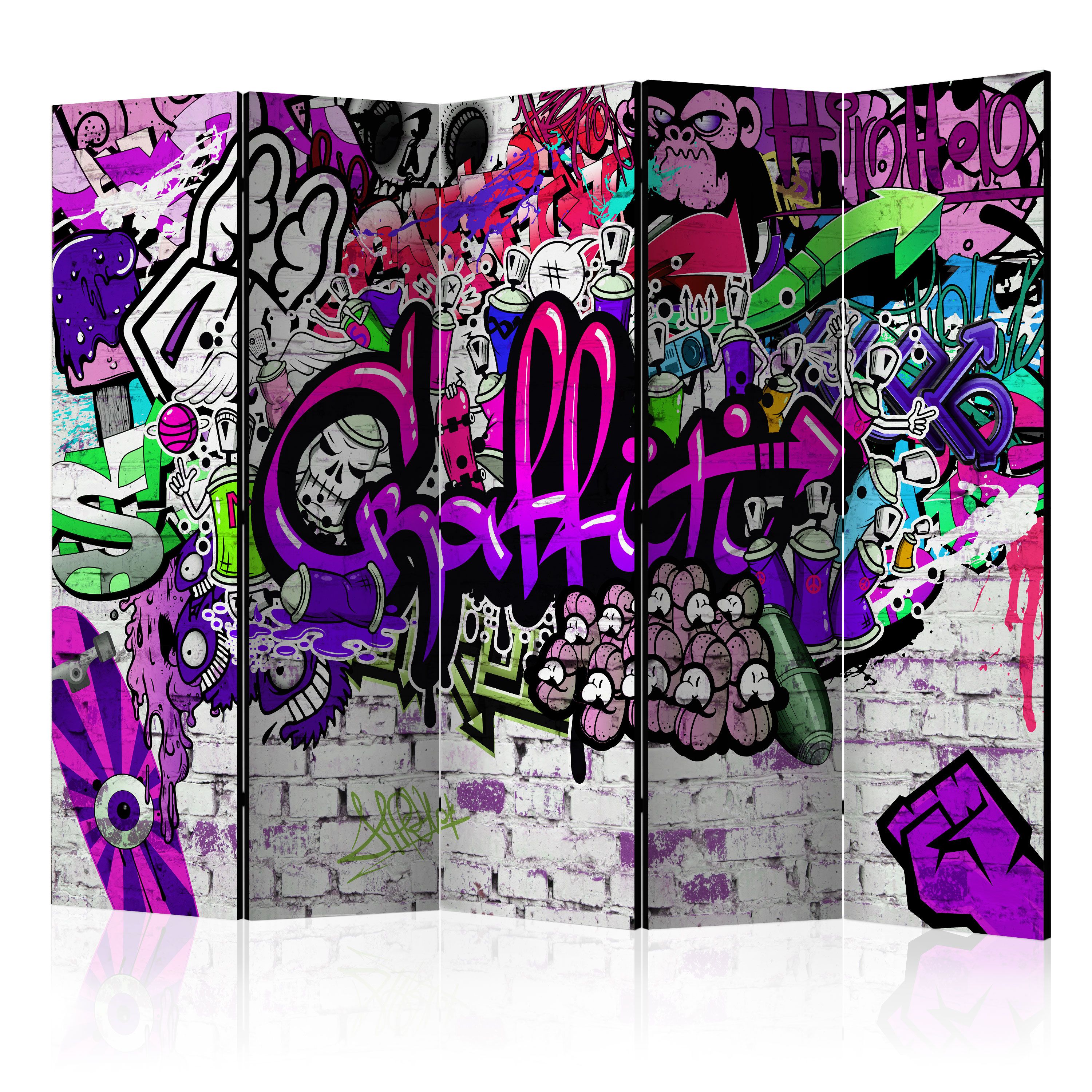 Artgeist Paraván -  Purple Graffiti [Room Dividers]