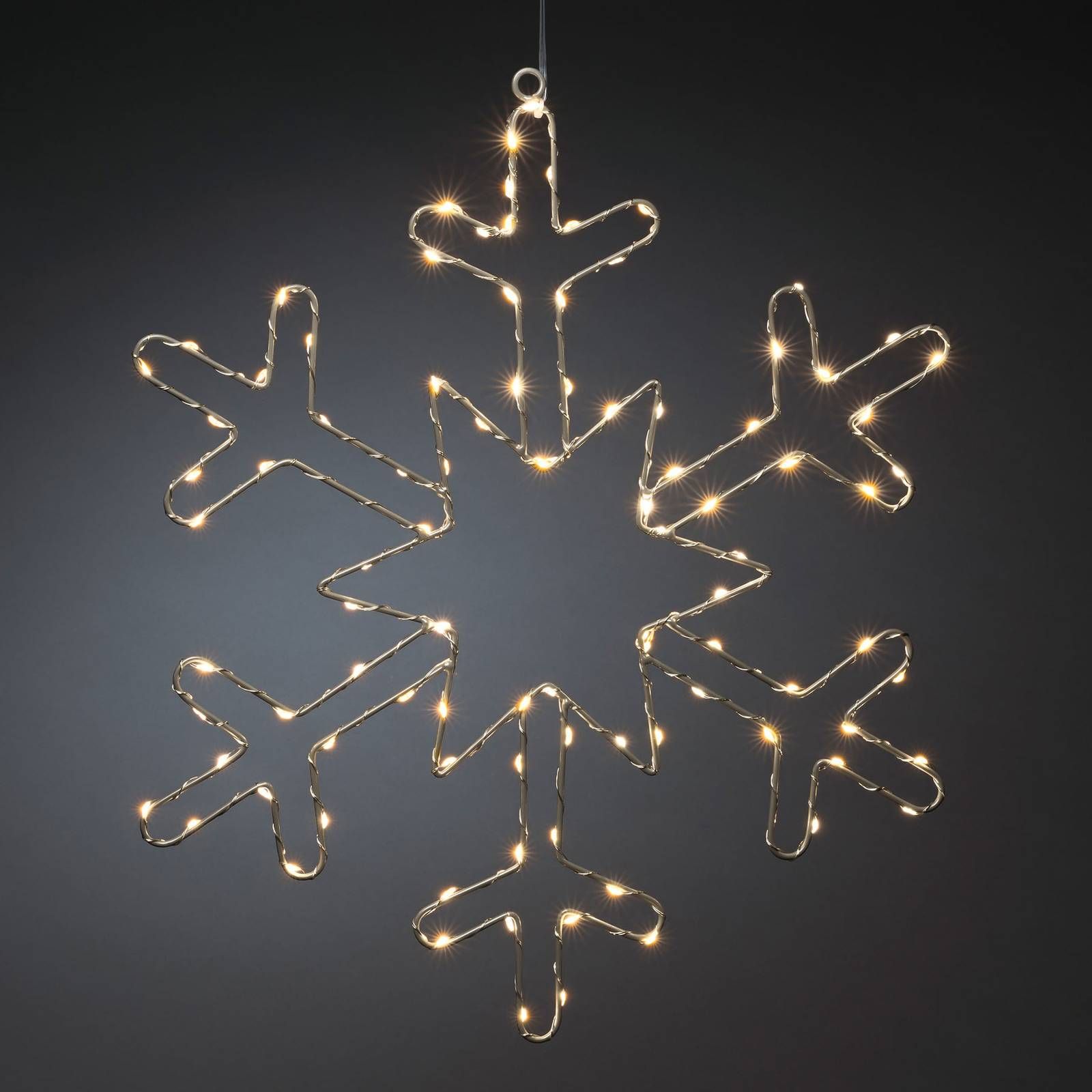 Konstsmide Christmas LED ozdobné svetlo Strieborná snehová vločka, kov, Energialuokka: G, P: 48 cm, L: 0.5 cm, K: 46.5cm