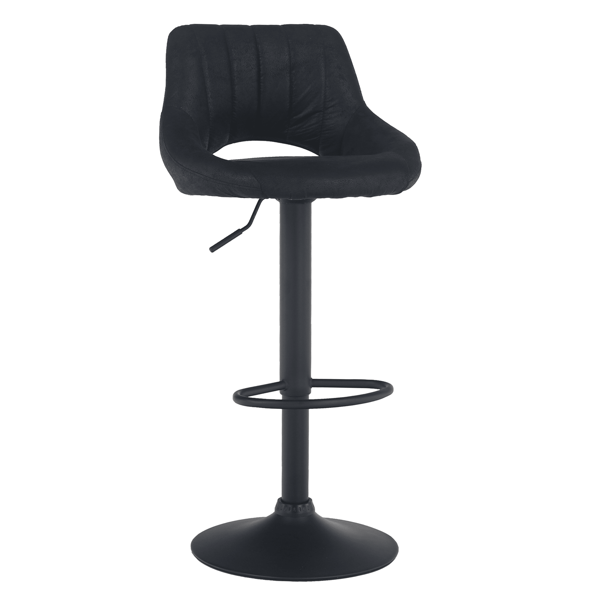Kondela Barová stolička, čierna látka s efektom brúsenej kože, LORASA 68035