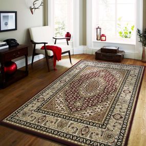 DomTextilu Vintage koberec v červenej farbe s krémovými vzormi 17618-128921