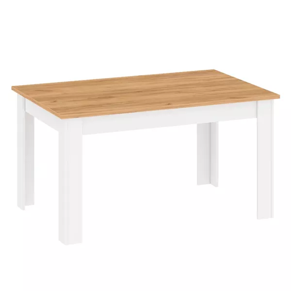  Jedálenský stôl, biela alba/dub craft zlatý, 135-184x86 cm, LANZETTE S