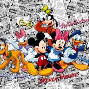 FTDN 5056 AG Design vliesová fototapet 4-dielna pre deti Mickey Mouse - Disney, veľkosť 360 x 270 cm