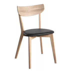 Hnedá dubová stolička s čiernym sedákom Rowico Aegi
