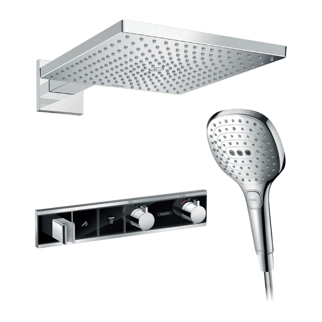 Hansgrohe Rain Select SET, čierna - chróm