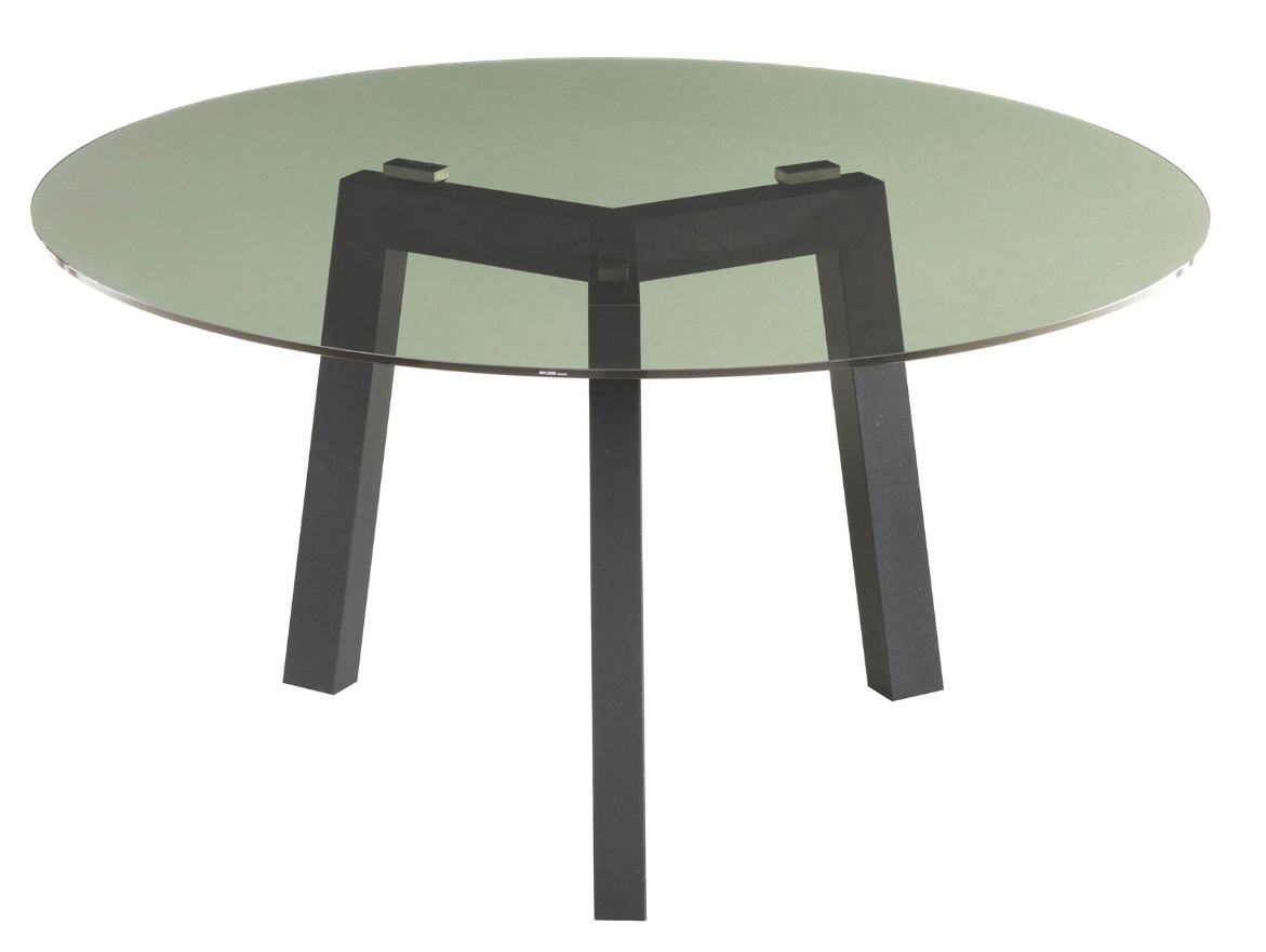 RIFLESSI - Stôl TREBLE s kruhovou sklenenou doskou