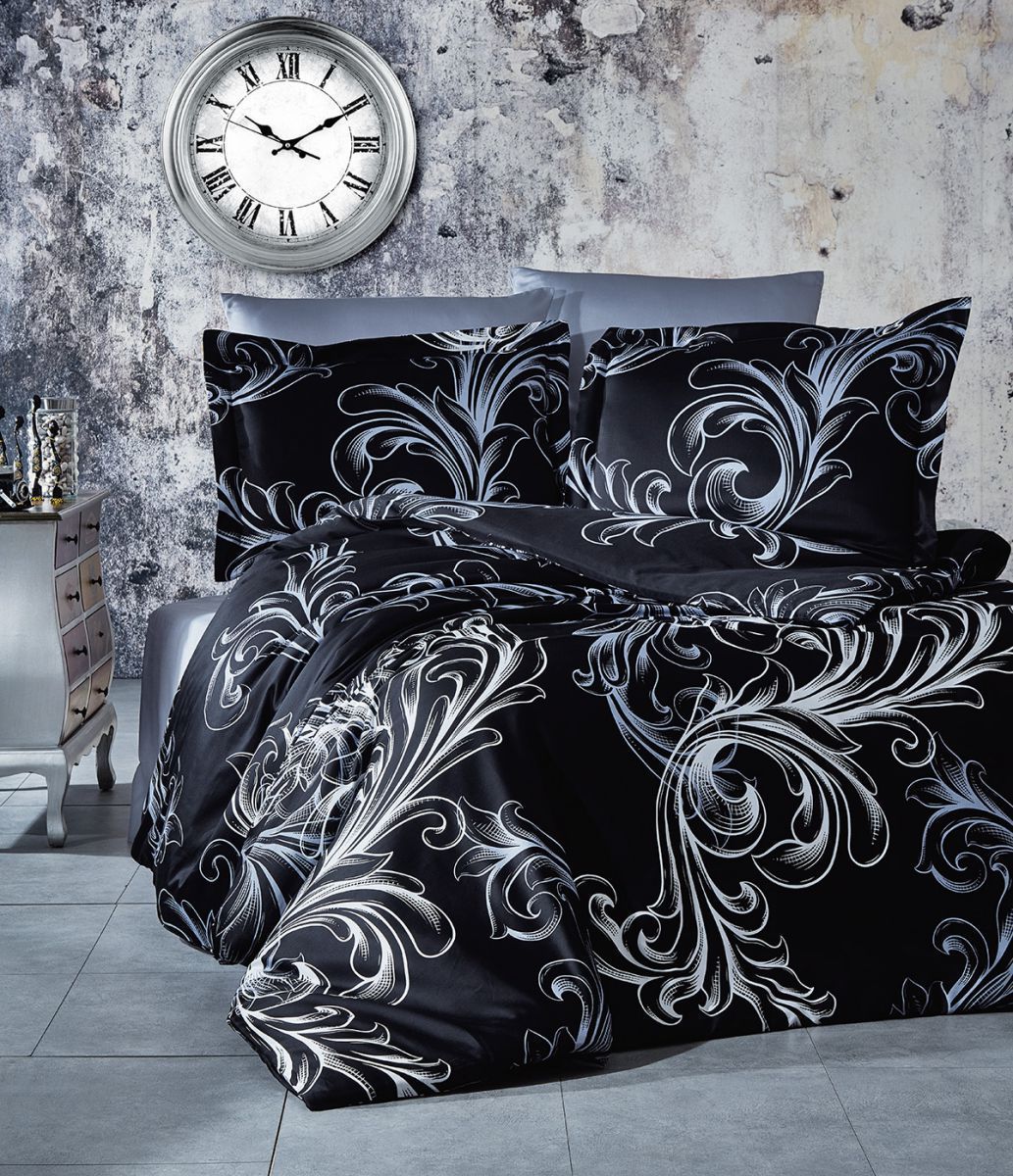 Brotex Obliečky Satén Exclusive Atlantis Black 140x220/70x90cm