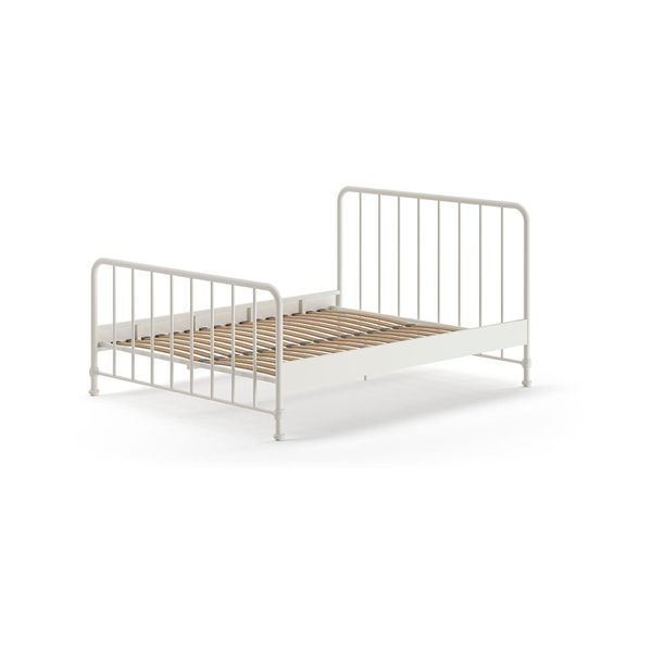 Biela kovová jednolôžková posteľ s roštom 160x200 cm BRONXX – Vipack