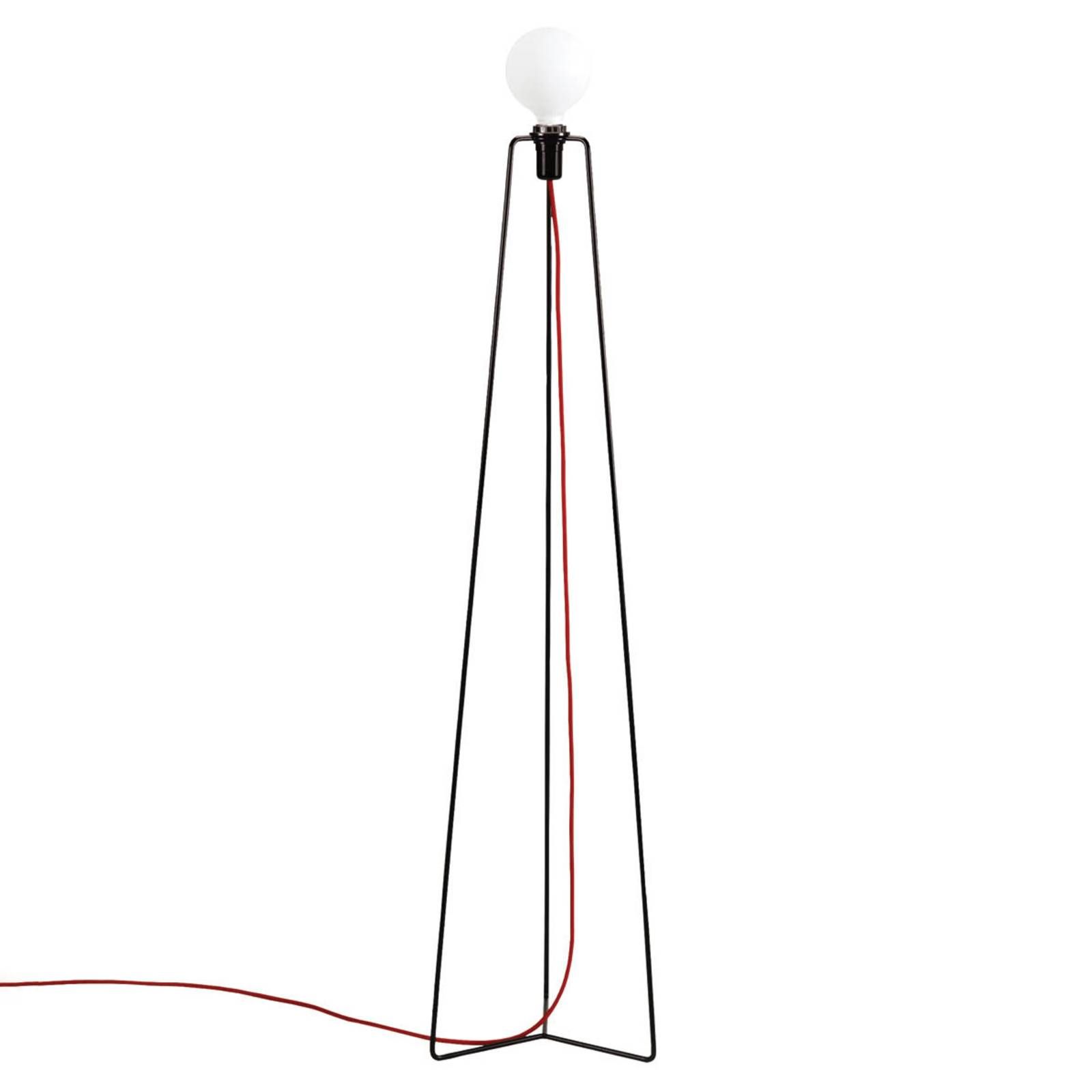GRUPA Model M3 LED lampa čierna, kábel červená, Obývacia izba / jedáleň, oceľ, sklo, E14, 4W, P: 31 cm, L: 27 cm, K: 147cm