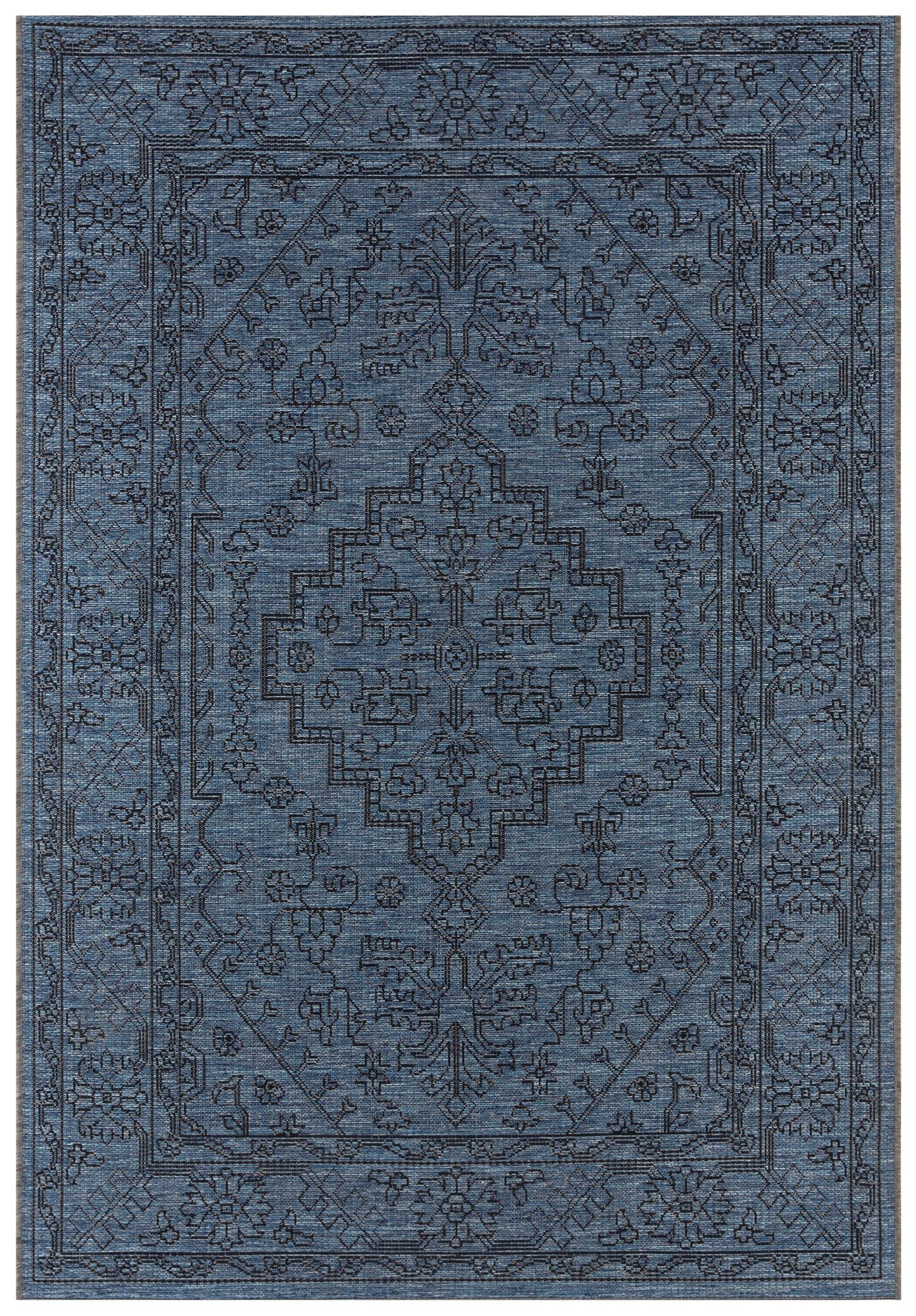 NORTHRUGS - Hanse Home koberce Kusový koberec Jaffa 103896 Azurblue / Anthracite - 70x140 cm