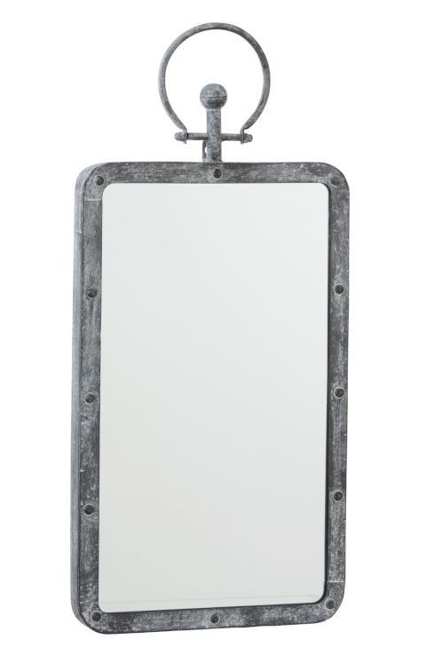 Nástenné zrkadlo v kovovom ráme s patinou - 30 * 4 * 59 cm