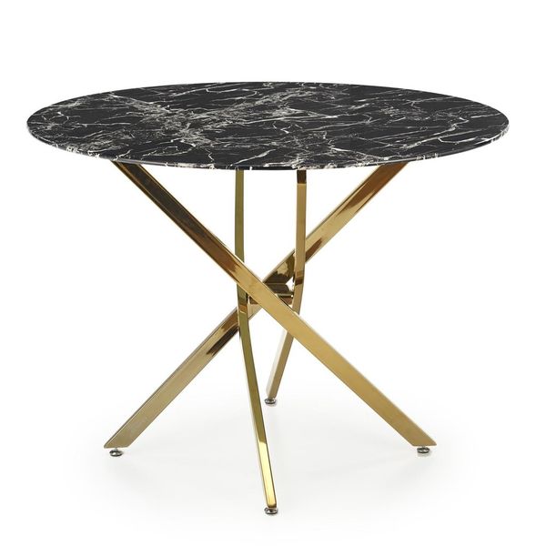 Halmar RAYMOND 2 stôl, doska - čierny mramor, nohy - zlaté