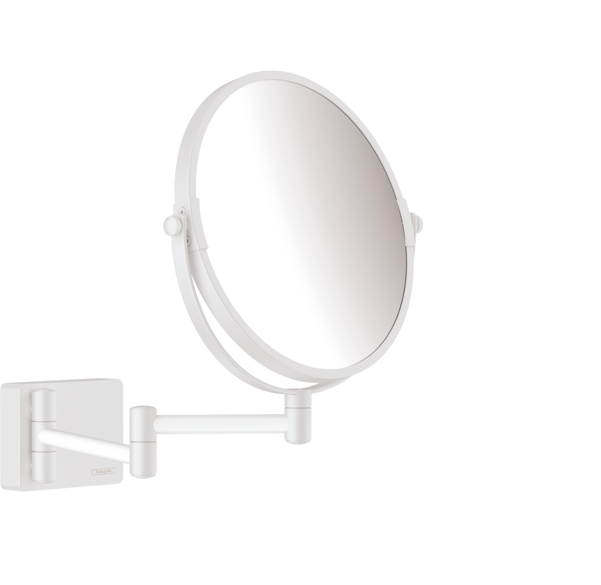 Hansgrohe AddStoris - Kozmetické zrkadlo Ø188mm, biela matná 41791700