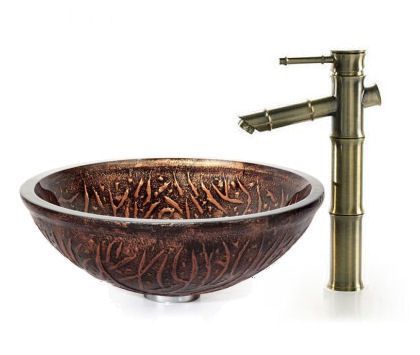  Hnědý umyvadlový set Rainforest Bamboo Bronz