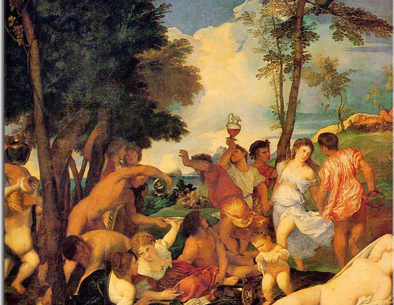 Reprodukcie Tizian - Bacchanal zs18321