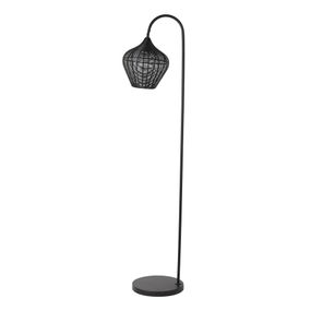 Čierna stojacia lampa (výška 160 cm) Alvaro - Light & Living