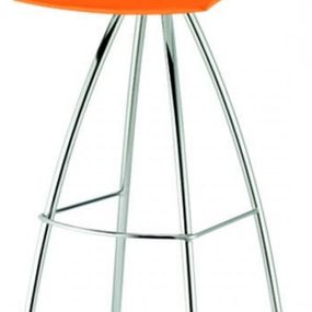 SCAB - Vysoká barová stolička DAY - oranžová/chróm
